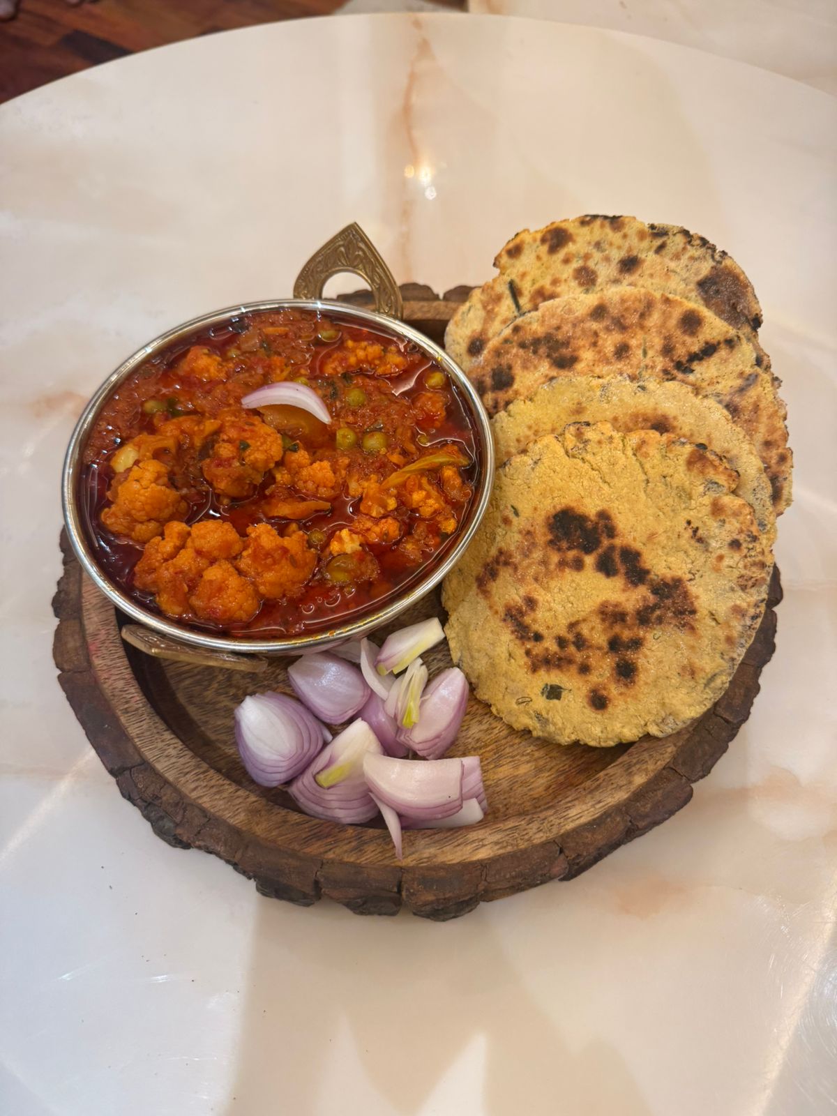Gobi Matar with Makki ki Roti